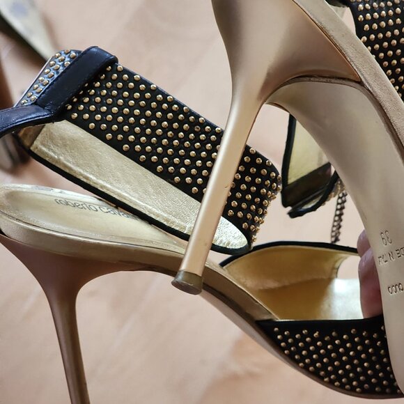 Vintage Roberto Cavalli Studded Ankle Strap heels sz 39 - Picture 7 of 11